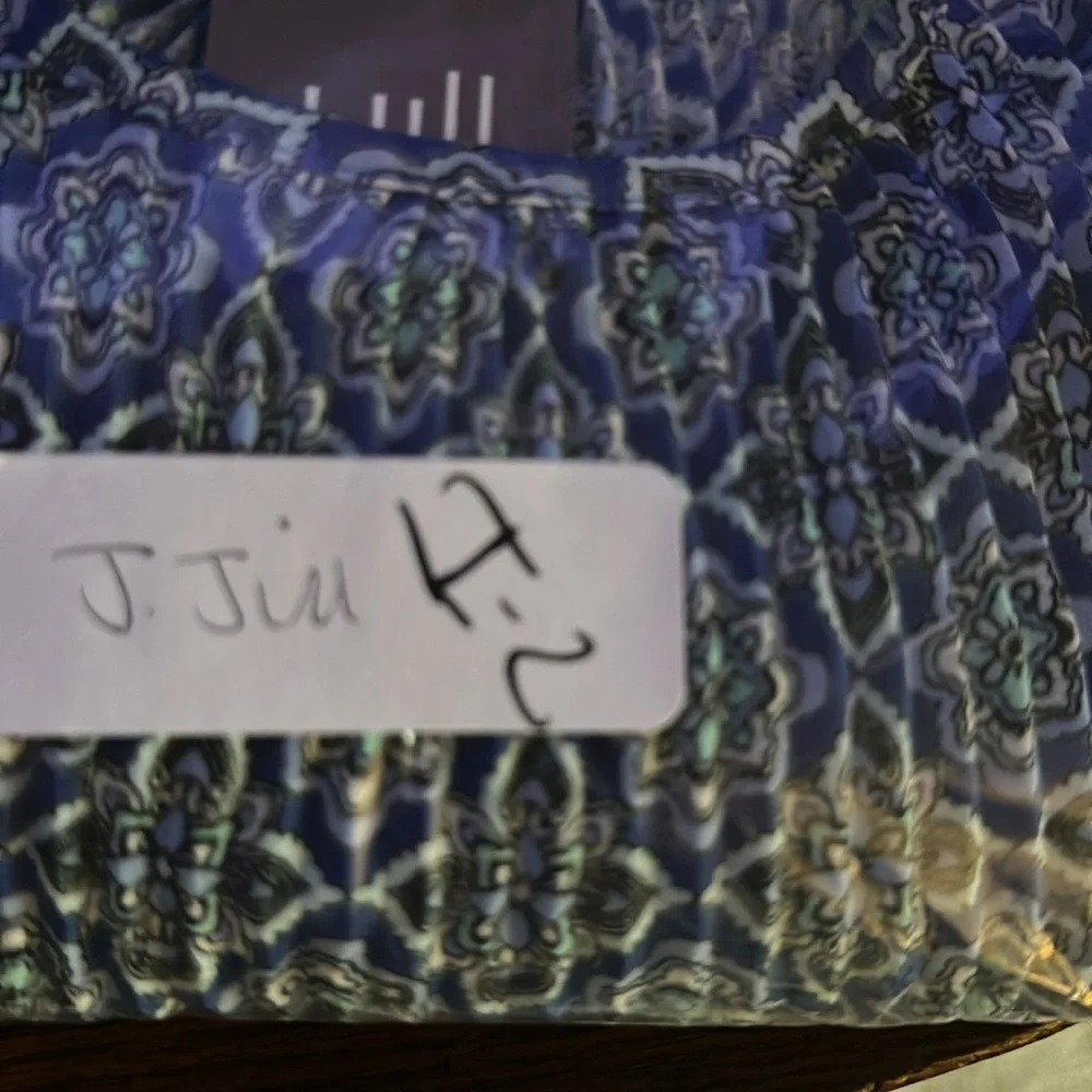 J. Jill Blue Patterned Blouse - Picture 15 of 15